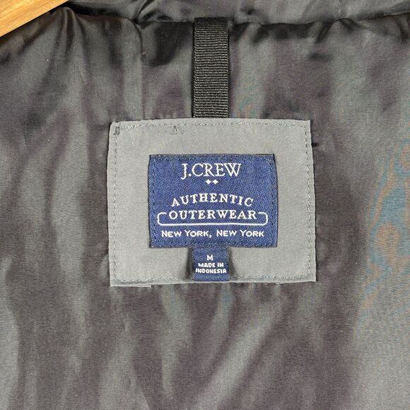 J. Crew Men Down Filled Puffer Vest Full Zip Pockets Gorpcore Preppy Gray Medium - Picture 7 of 9
